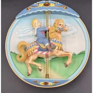 The Bradford Exchange 1995 Carousel Daydreams "All Aboard Plate" Works Well
